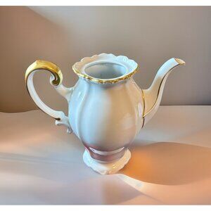 RARE Johann Haviland Gold Baroque Coffee Pot Bavaria Germany Fine Porcelain 60’s